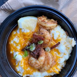 Just  A Twist - shrimp and grits with cheese