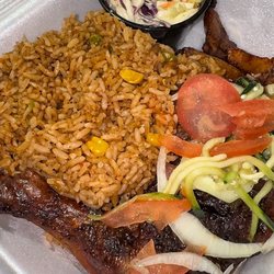 KK African Kitchen - Jollof rice and chicken 4/5 $20