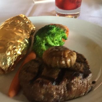 The Gourmet Room - Filet mingon with baked potato(wrapped in the corner) with assorted vegetables - Seafood Near Me - Laughlin, Nevada The Gourmet Room - Filet mingon with baked potato(wrapped in the corner) with assorted vegetables - Seafood Near Me - Laughlin, Nevada