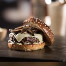 Roasted Wild Mushroom and Swiss Burger