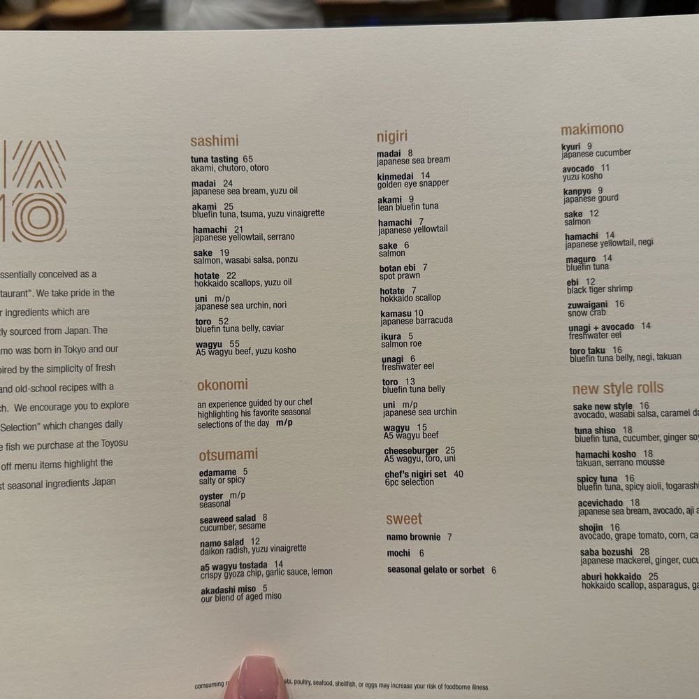 Namo - Menu - Japanese Near Me - Dallas, Texas Namo - Menu - Japanese Near Me - Dallas, Texas