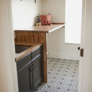 Salt - Laundry room with butcher block counter top - General Contractors Near Me - Bluffdale, Utah