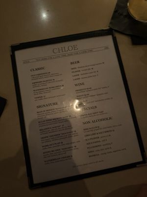 Menu photo 1 Bar Chloe Santa Monica, CA Menu photo 1 Bar Chloe Santa Monica, CA