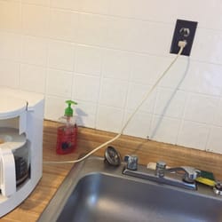 Bucks Lake Lodge - This was one of the two outlets in the whole entire cabin right above the sink totally unsafe