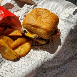 Wendy's - Breakfast baconator on a croissant.