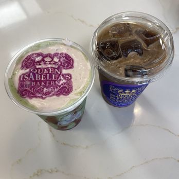Queen Isabellas Bakery - Strawberry matcha and iced mocha - Bakeries Near Me - Orange, California Queen Isabellas Bakery - Strawberry matcha and iced mocha - Bakeries Near Me - Orange, California