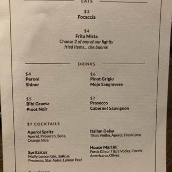 Pizzeria Testa - Happy Hour menu - Pizza Near Me - Dallas, Texas