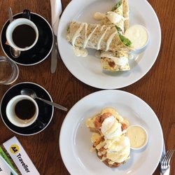 Salmon Tales Cafe - Egg Benedict & Chicken Wrap...