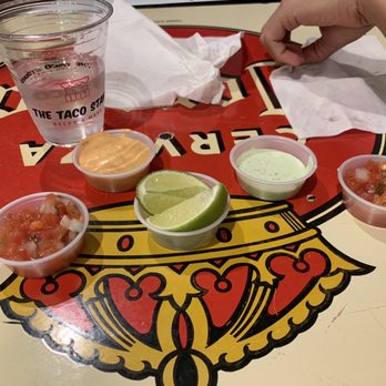 The Taco Stand - So many sauces!! - Mexican Near Me - Orange, California