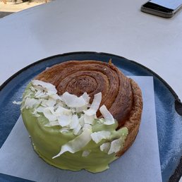 Matcha coconut croissant