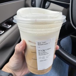 Grande iced sugar cookie almondmilk latte with vanilla sweet cream cold foam with sugar cookie in foam Grande iced sugar cookie almondmilk latte with vanilla sweet cream cold foam with sugar cookie in foam
