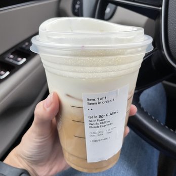 Starbucks - Grande iced sugar cookie almondmilk latte with vanilla sweet cream cold foam with sugar cookie in foam - Coffee & Tea Near Me - Virginia Beach, Virginia Starbucks - Grande iced sugar cookie almondmilk latte with vanilla sweet cream cold foam with sugar cookie in foam - Coffee & Tea Near Me - Virginia Beach, Virginia