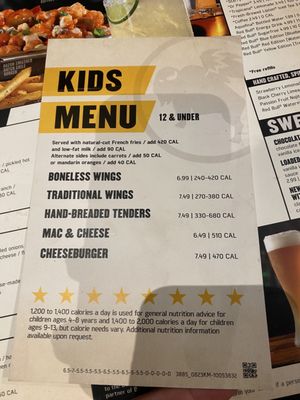 Menu photo 4 Buffalo Wild Wings Oxford, AL