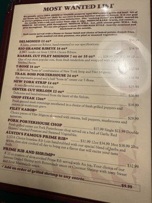 Menu photo 7 Austin's Cattle Valdosta, GA