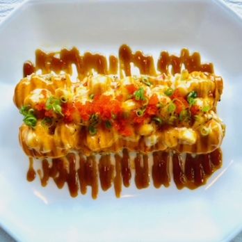 Poke Doke - * Dynamite
- Salmon, Avocado, Cream Cheese
- Scallop, Mixed Cheese, Green Onion, Masago, Spicy Mayo, Eel Sauce - Poke Near Me - El Cajon, California Poke Doke - * Dynamite
- Salmon, Avocado, Cream Cheese
- Scallop, Mixed Cheese, Green Onion, Masago, Spicy Mayo, Eel Sauce - Poke Near Me - El Cajon, California