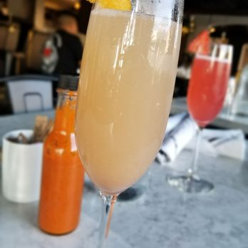 H Cafe - Peach and Strawberry Mimosas - Breakfast & Brunch Near Me - Los Angeles, California H Cafe - Peach and Strawberry Mimosas - Breakfast & Brunch Near Me - Los Angeles, California