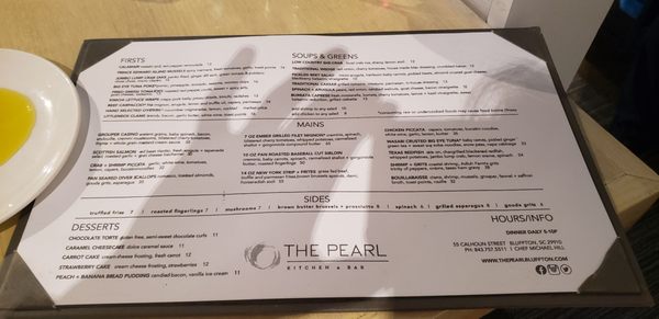 Menu photo 1 The Pearl Kitchen & Bar Bluffton, SC Menu photo 1 The Pearl Kitchen & Bar Bluffton, SC