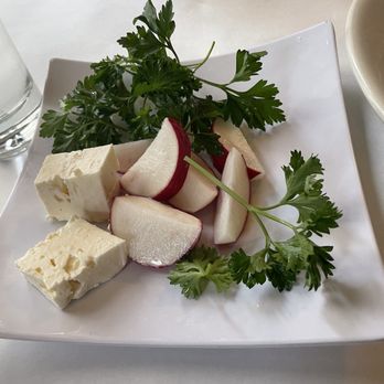 Reza's Restaurant - Relish tray with feta and radishes - Persian/Iranian Near Me - Evanston, Illinois Reza's Restaurant - Relish tray with feta and radishes - Persian/Iranian Near Me - Evanston, Illinois