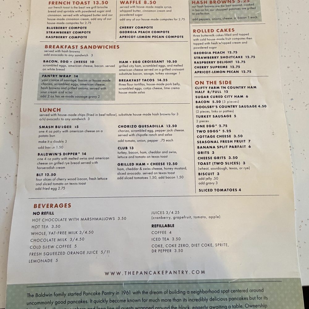 The Pancake Pantry - Menu - Breakfast & Brunch Near Me - Nashville, Tennessee The Pancake Pantry - Menu - Breakfast & Brunch Near Me - Nashville, Tennessee