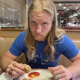 Happy dude full from a good Reuben. Happy dude full from a good Reuben.
