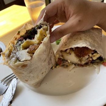 Orphan - Grande breakfast burrito after it is cut - Breakfast & Brunch Near Me - Sacramento, California Orphan - Grande breakfast burrito after it is cut - Breakfast & Brunch Near Me - Sacramento, California