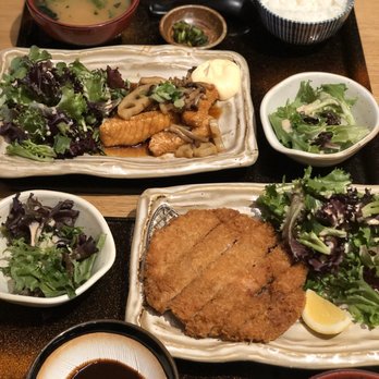 YAYOI - 904. Ton Katsu and 902. Teriyaki Salmon WITH SALAD AND SALAD. - Japanese Near Me - Cupertino, California YAYOI - 904. Ton Katsu and 902. Teriyaki Salmon WITH SALAD AND SALAD. - Japanese Near Me - Cupertino, California