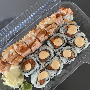 Mount Everest Sushi - Left: Steeler Roll; right: Spicy California Roll - Asian Fusion Near Me - Pittsburgh, Pennsylvania Mount Everest Sushi - Left: Steeler Roll; right: Spicy California Roll - Asian Fusion Near Me - Pittsburgh, Pennsylvania