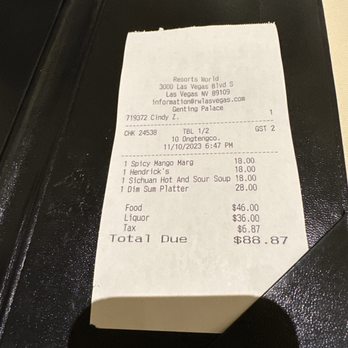 Genting Palace - Bill - Cantonese Near Me - Las Vegas, Nevada Genting Palace - Bill - Cantonese Near Me - Las Vegas, Nevada