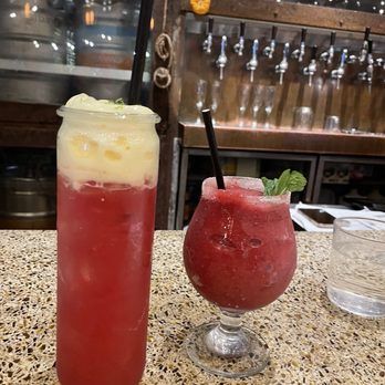 Simmzy's - House margarita on left, poolside on right - Gastropubs Near Me - Long Beach, California Simmzy's - House margarita on left, poolside on right - Gastropubs Near Me - Long Beach, California