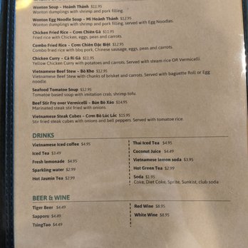 The Pho Cabin - Menu as of Sep 6, 2019 - Vietnamese Near Me - Los Altos, California