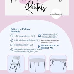Happy Eventing Rentals - Table/ chair rental