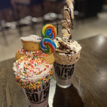 Slater's 50/50 - Ultimate S'mores shake & Happy Birthday shake - Burgers Near Me - Denver, Colorado Slater's 50/50 - Ultimate S'mores shake & Happy Birthday shake - Burgers Near Me - Denver, Colorado