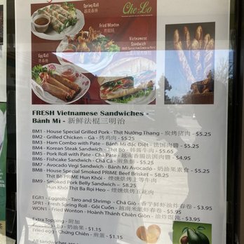 Che-Lo - Sandwich menu - Vietnamese Near Me - Union City, California