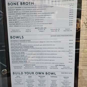 Springbone Kitchen - a menu for a bowl of broth - Gluten-Free Near Me - New York, New York