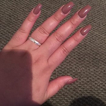 Hello Nails & Spa - Coffin shape / Nail color: "Redwood City" (gel) Beautiful mauve nude color for any season! - Day Spas Near Me - Vacaville, California