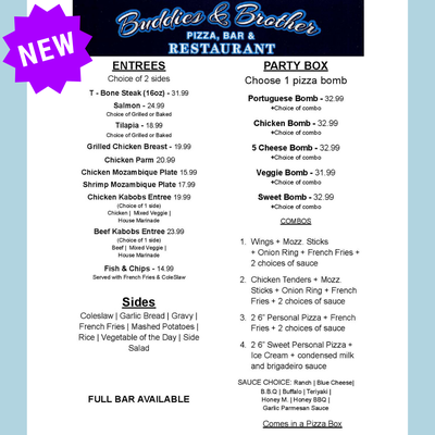 Menu photo 2 Buddies & Brother Tiverton, RI