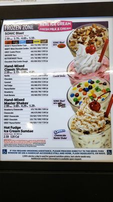 Menu photo 1 Sonic Drive-In D'Iberville, MS Menu photo 1 Sonic Drive-In D'Iberville, MS