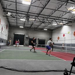 There is a seating area to the side if all 3 courts. There is a seating area to the side if all 3 courts.