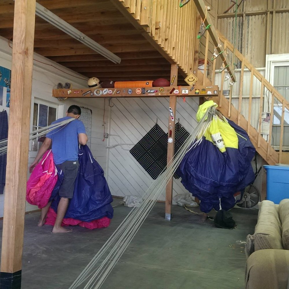 Pacific Coast Skydiving - Packing the chutes... - Skydiving Near Me - San Diego, California Pacific Coast Skydiving - Packing the chutes... - Skydiving Near Me - San Diego, California