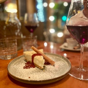 Silverlake Bistro - a plate of dessert and a glass of wine - American Near Me - Miami Beach, Florida Silverlake Bistro - a plate of dessert and a glass of wine - American Near Me - Miami Beach, Florida