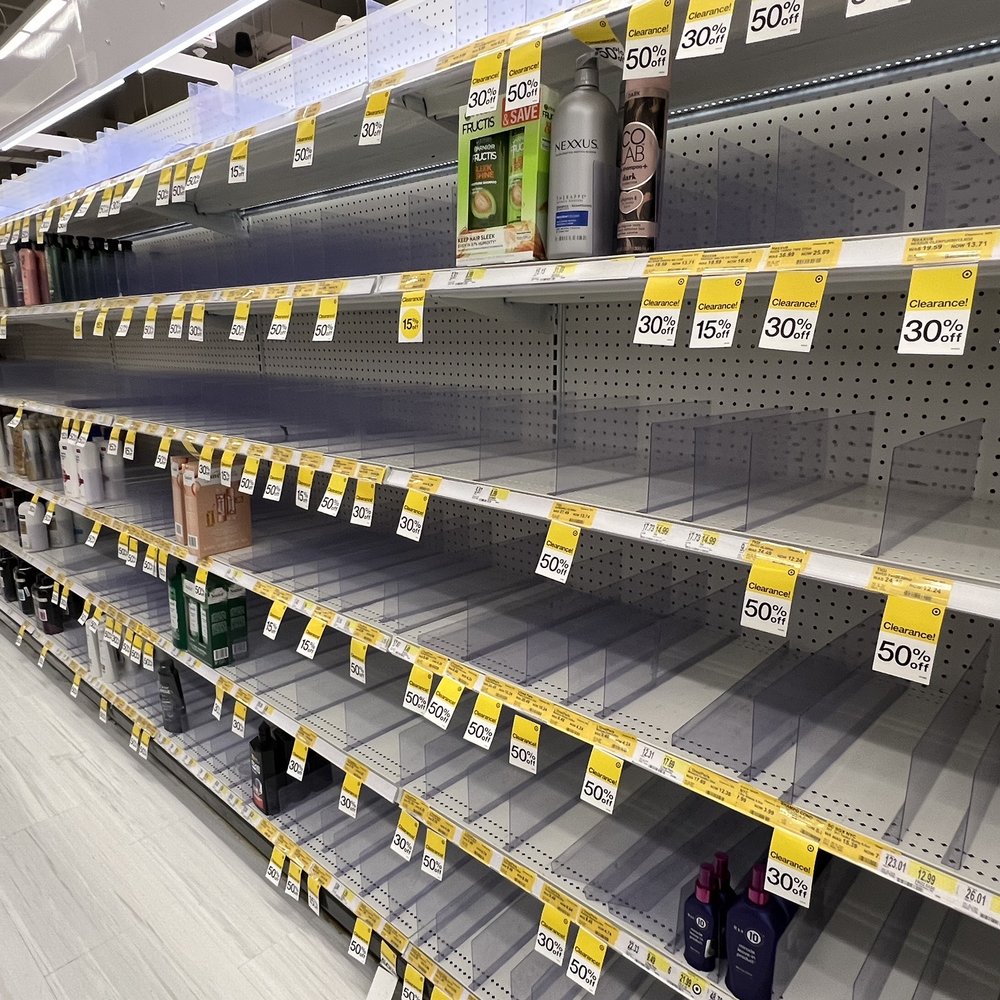 Shelves at Target were empty of Shampoo. Bizarre and reminiscent of pre-pandemic. Shelves at Target were empty of Shampoo. Bizarre and reminiscent of pre-pandemic.