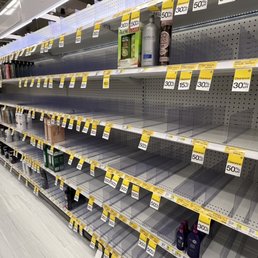 Shelves at Target were empty of Shampoo.  Bizarre and reminiscent of pre-pandemic.