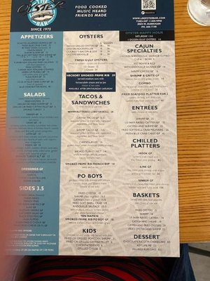 Menu photo 1 The Oyster Bar Little Rock, AR Menu photo 1 The Oyster Bar Little Rock, AR