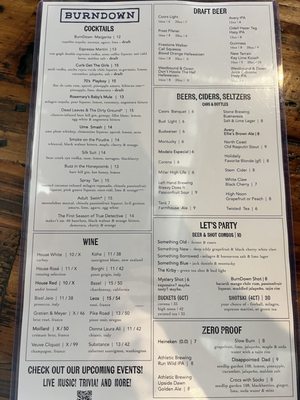 Menu photo 8 BurnDown Denver, CO
