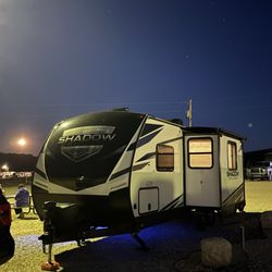Windy Waters RV Park - Site 20 w/ the full moon rising over it.