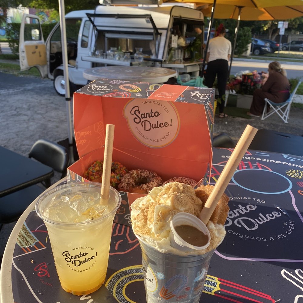 Sinful Six Halos, passion fruit lemonade, and coffee milkshake Sinful Six Halos, passion fruit lemonade, and coffee milkshake