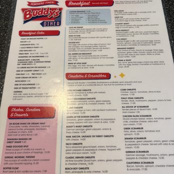 Buddy's Diner - Menu page 1 - Diners Near Me - Eugene, Oregon
