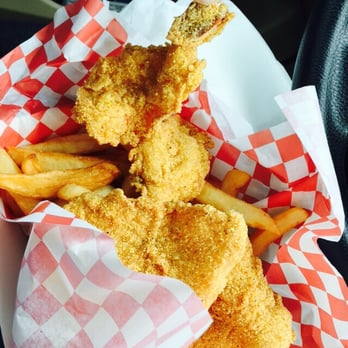 The Fat Fish - Two prawns and catfish. U can order from their menu to mix and match what you want. - Fish & Chips Near Me - Berkeley, California The Fat Fish - Two prawns and catfish. U can order from their menu to mix and match what you want. - Fish & Chips Near Me - Berkeley, California