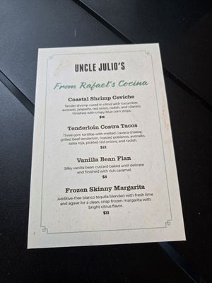 Menu photo 2 Uncle Julio's Fort Worth Fort Worth, TX Menu photo 2 Uncle Julio's Fort Worth Fort Worth, TX