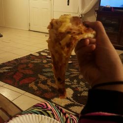 Domino's Pizza - My pizza with DOUBLE toppings. Don't order here, this is TRASH. This is my 3rd time. I'm done
